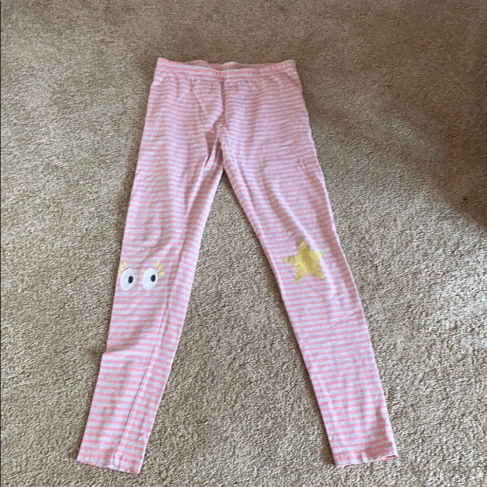 Pink and gray stripped leggings
